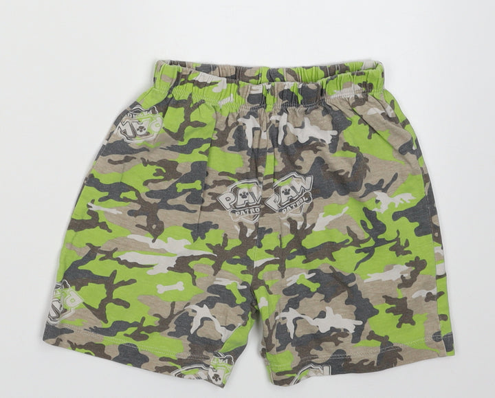 Nickelodeon Boys Green Camouflage Cotton Sleep Shorts Size 3-4 Years - Paw patrol