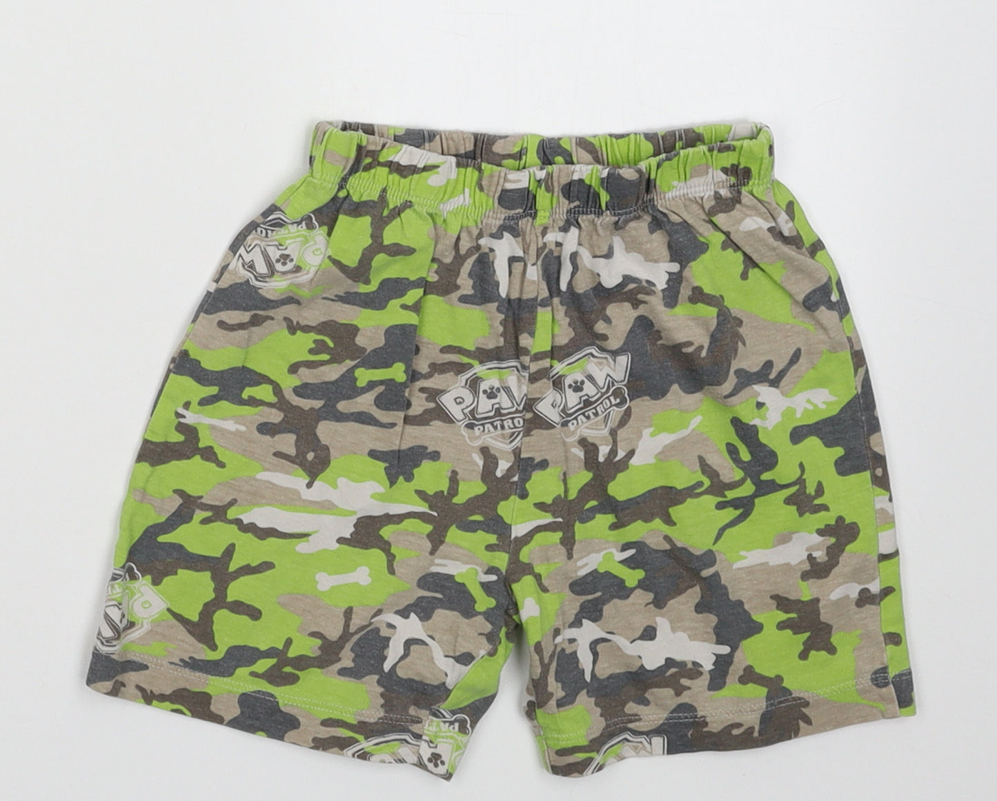 Nickelodeon Boys Green Camouflage Cotton  Sleep Shorts Size 3-4 Years   - Paw patrol
