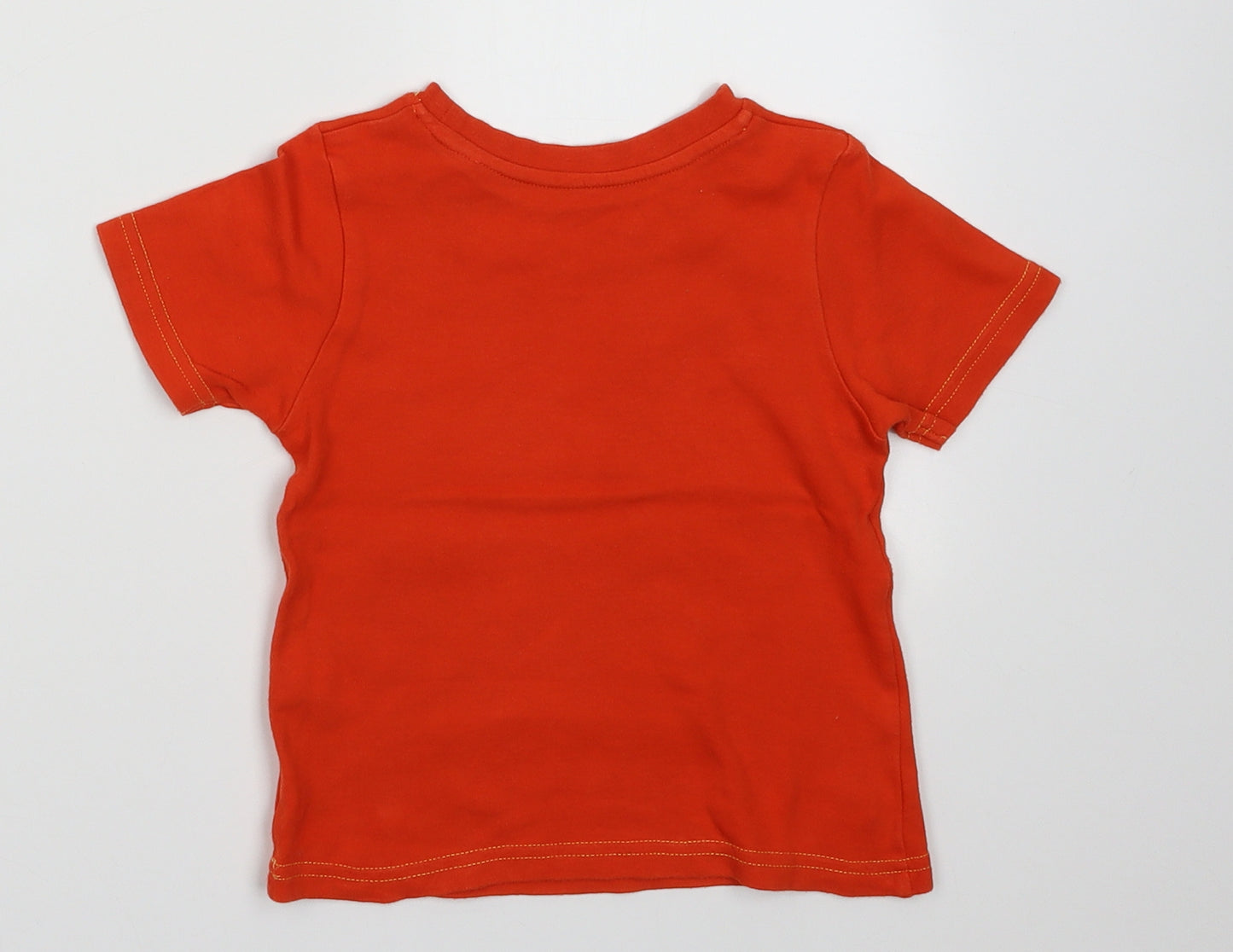George Boys Orange  Cotton Basic T-Shirt Size 2 Years Crew Neck Pullover - Paw patrol