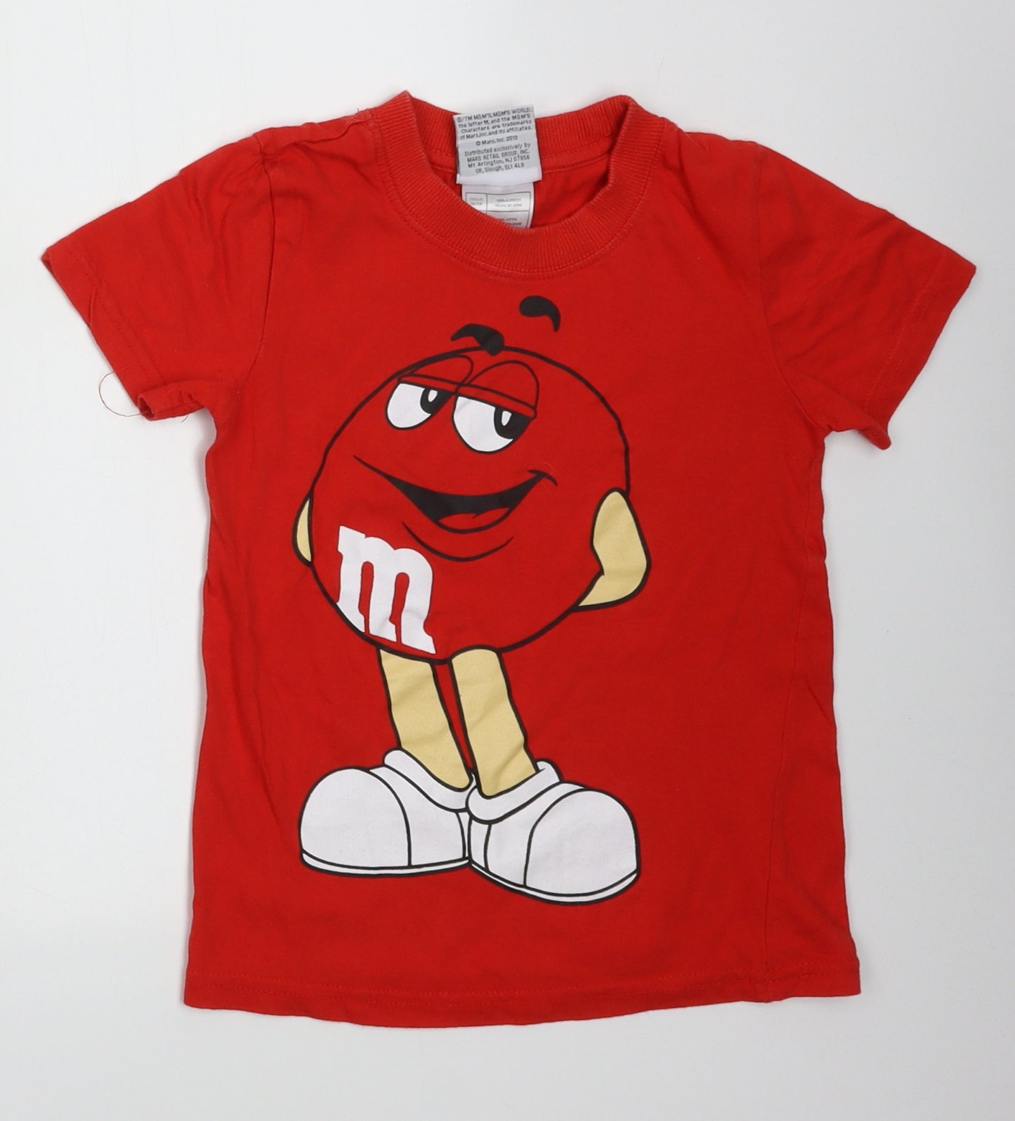 Preworn Boys Red  Cotton  Pyjama Set Size 7-8 Years  Pullover - M&Ms