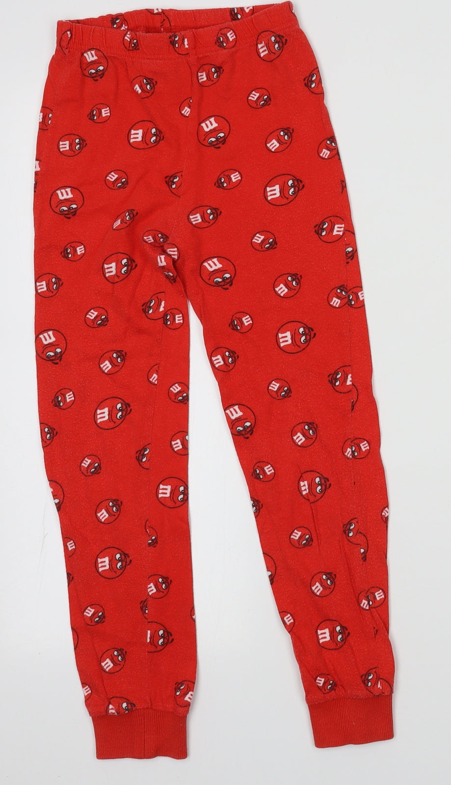 Preworn Boys Red  Cotton  Pyjama Set Size 7-8 Years  Pullover - M&Ms