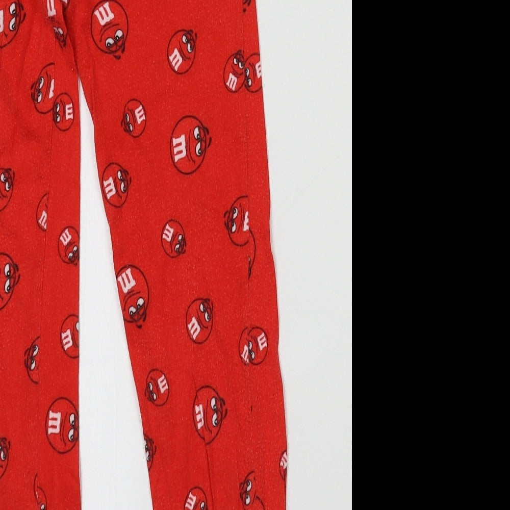 Preworn Boys Red  Cotton  Pyjama Set Size 7-8 Years  Pullover - M&Ms