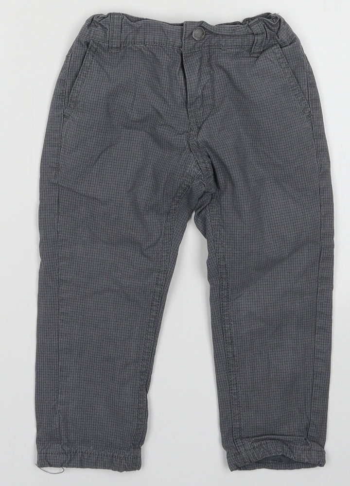 Tape A Loeil Girls Grey Cotton Cargo Trousers Size 3 Years Regular Hook & Eye