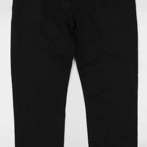 Primark Mens Black  Cotton Trousers  Size 38 L32 in Regular Button
