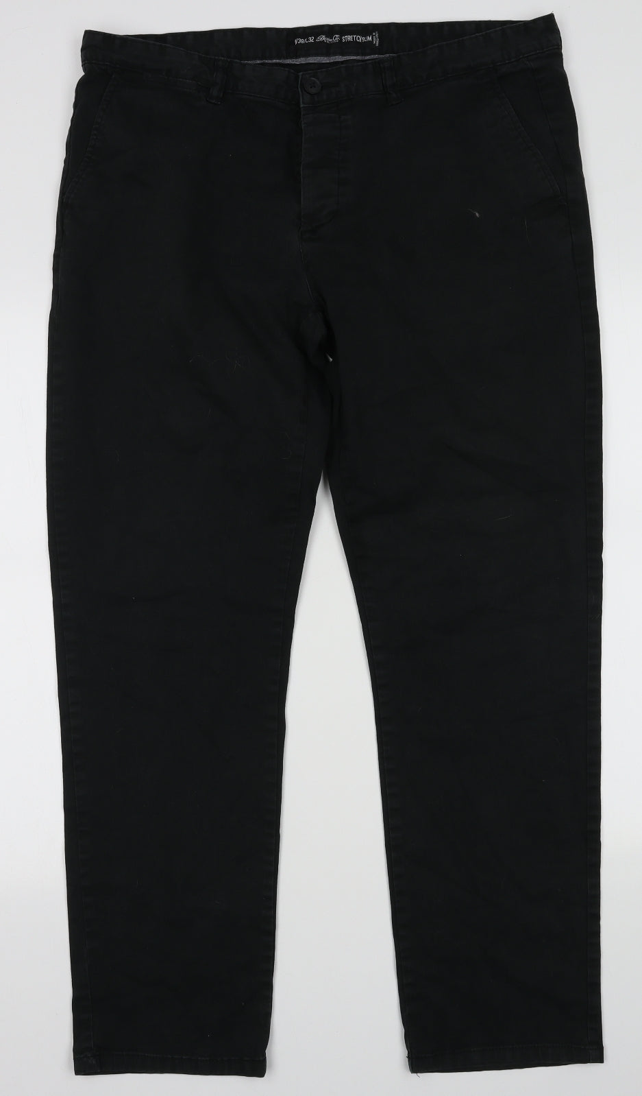 Primark Mens Black  Cotton Trousers  Size 38 L32 in Regular Button