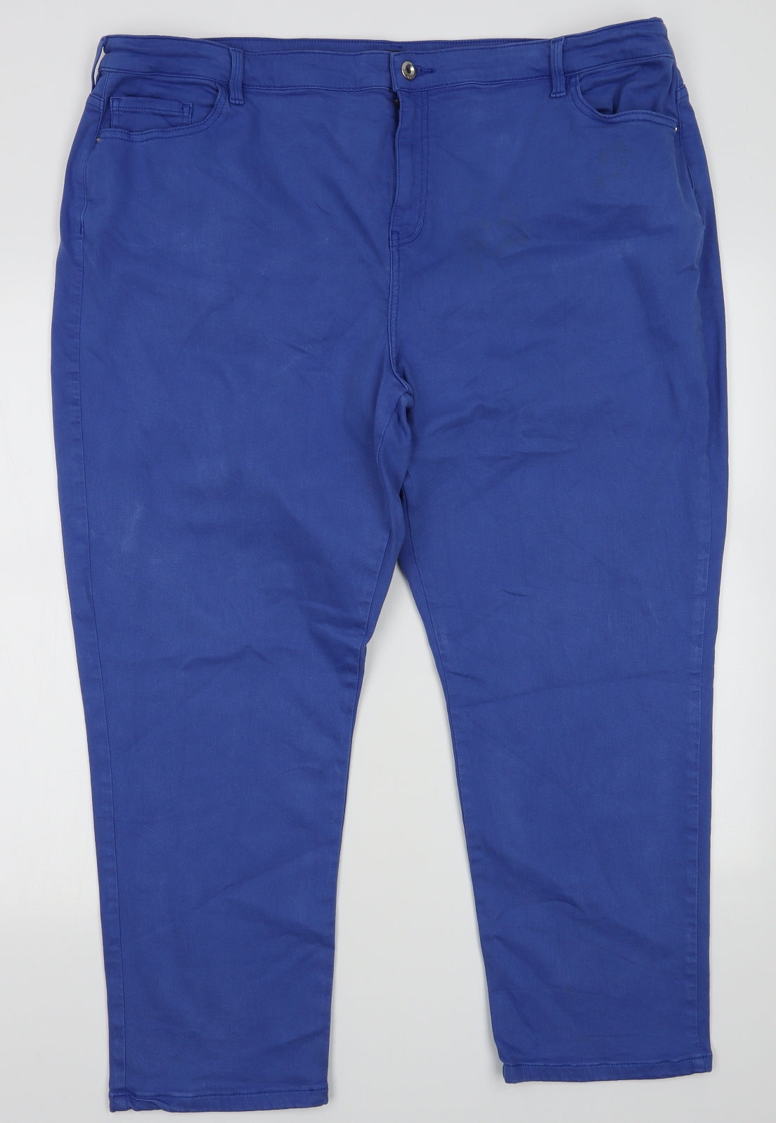 blue 73 Womens Blue  Cotton Skinny Jeans Size 22 L30 in Regular Button