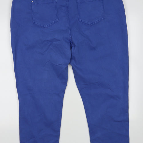 blue 73 Womens Blue  Cotton Skinny Jeans Size 22 L30 in Regular Button