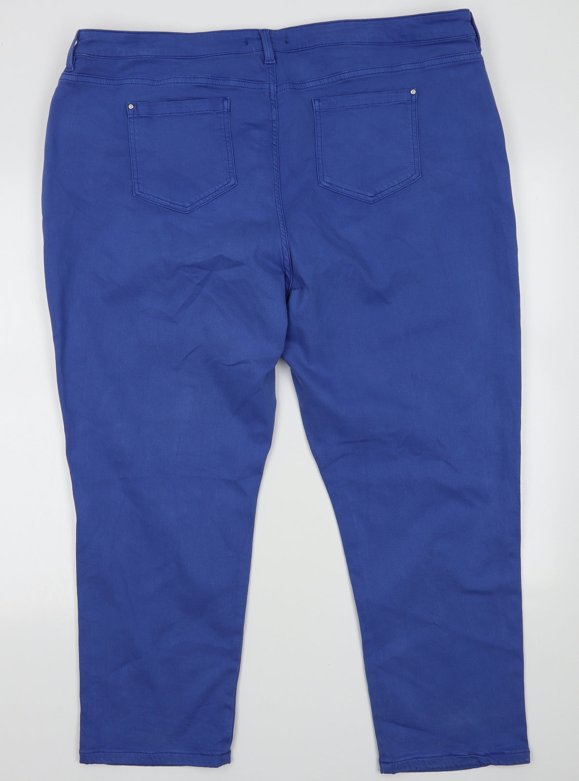 blue 73 Womens Blue  Cotton Skinny Jeans Size 22 L30 in Regular Button