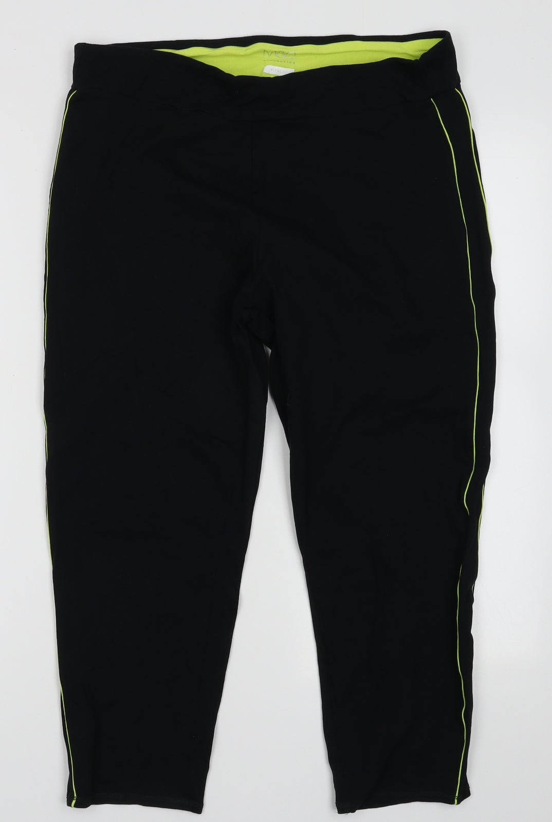 Marks and Spencer Womens Black  Cotton Cropped Leggings Size 18 L22 in