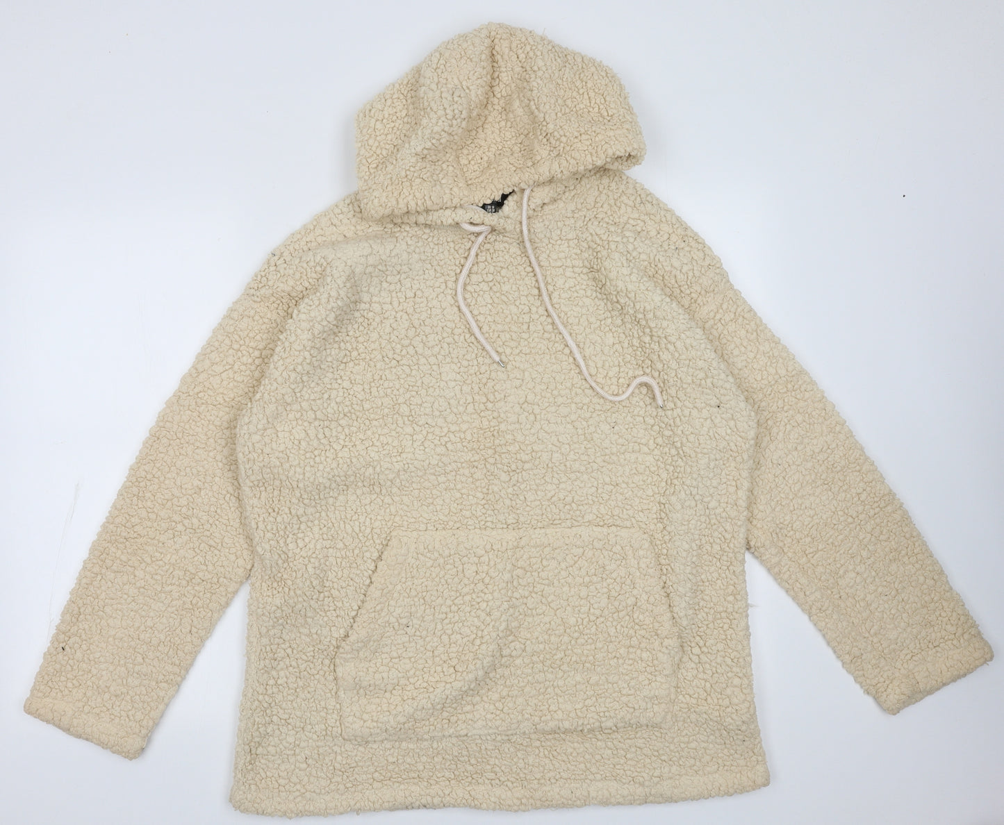 Missguided Womens Beige  Polyester Pullover Hoodie Size 10  Pullover