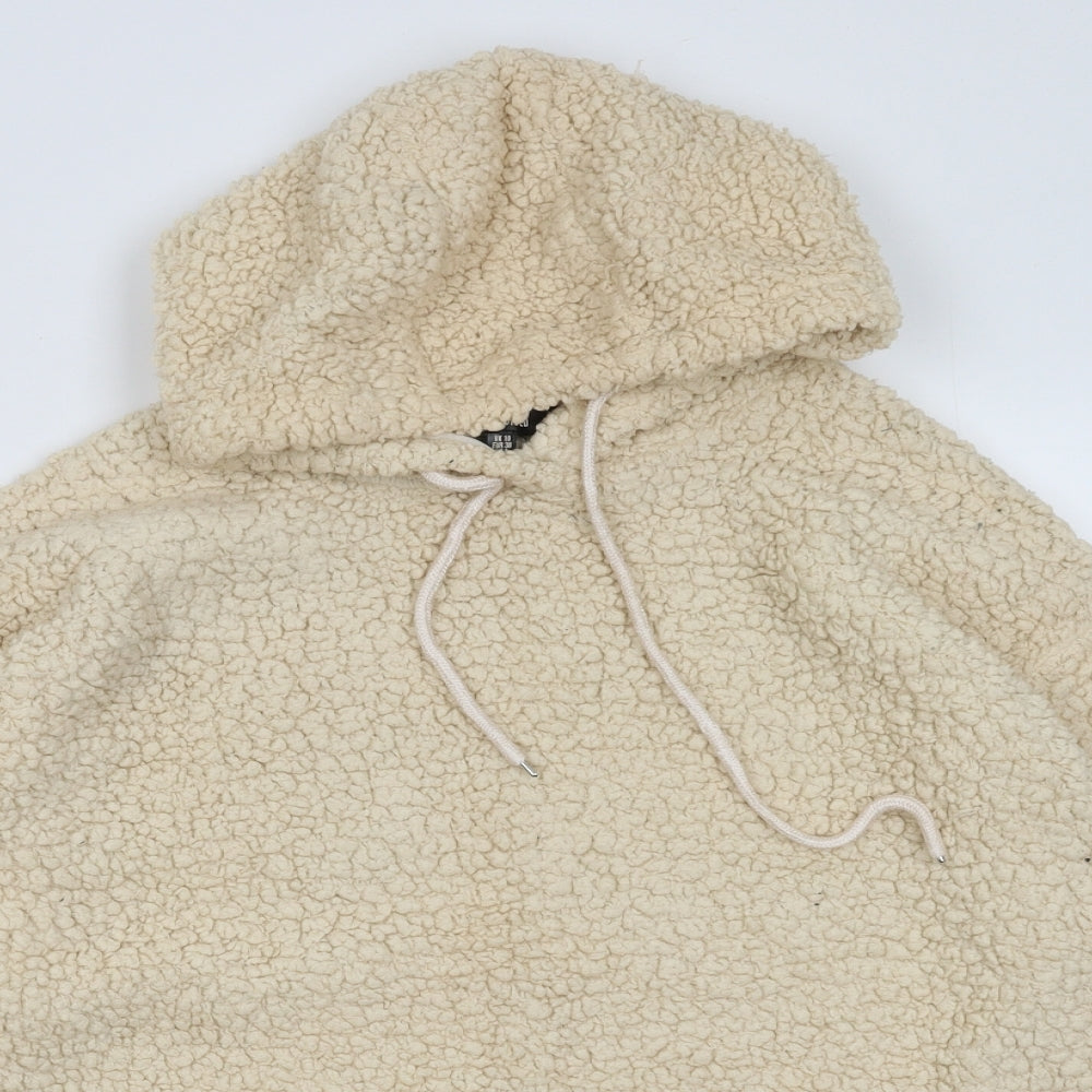 Missguided Womens Beige  Polyester Pullover Hoodie Size 10  Pullover