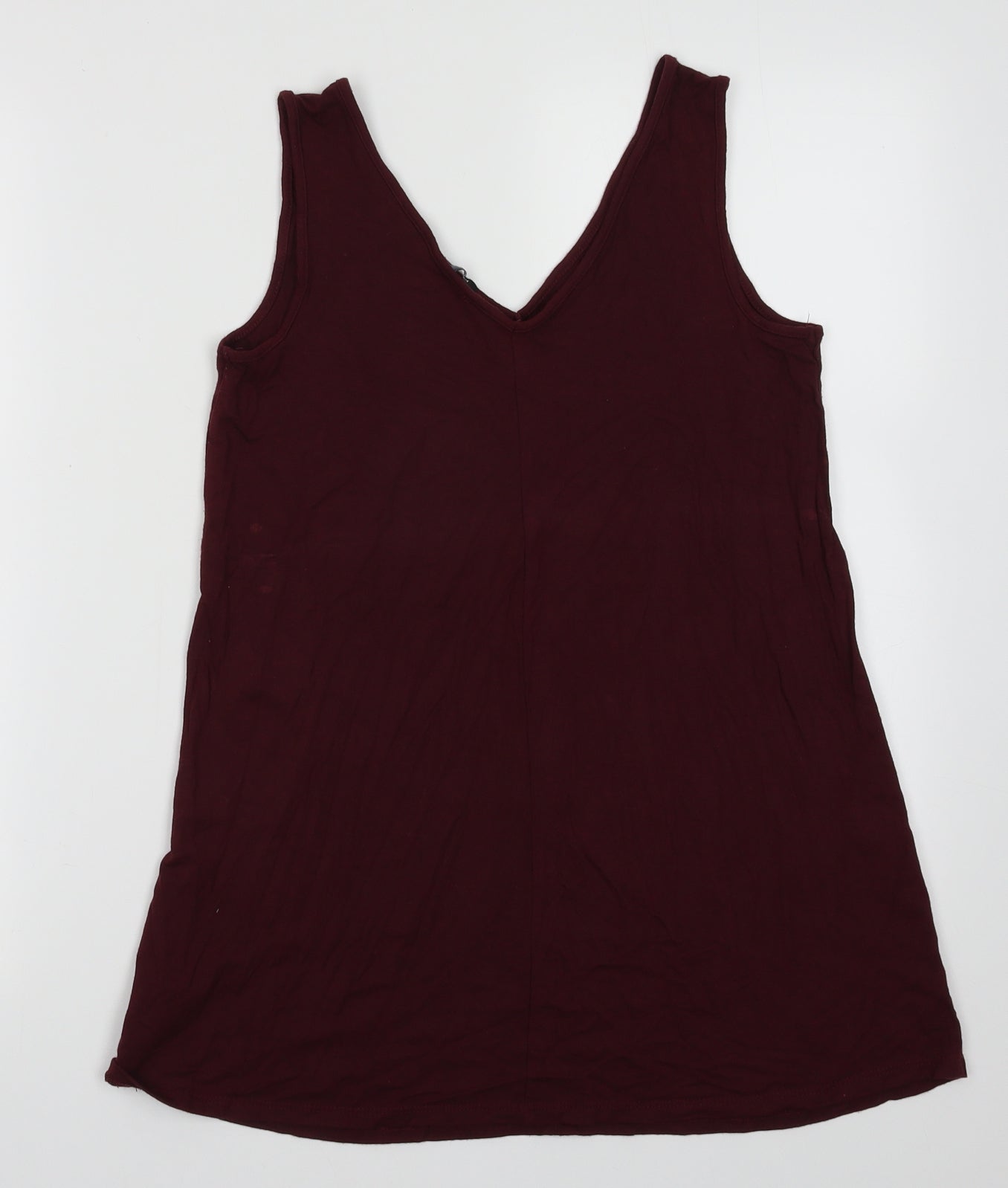 Halston Womens Red  Modal Basic Tank Size XS V-Neck