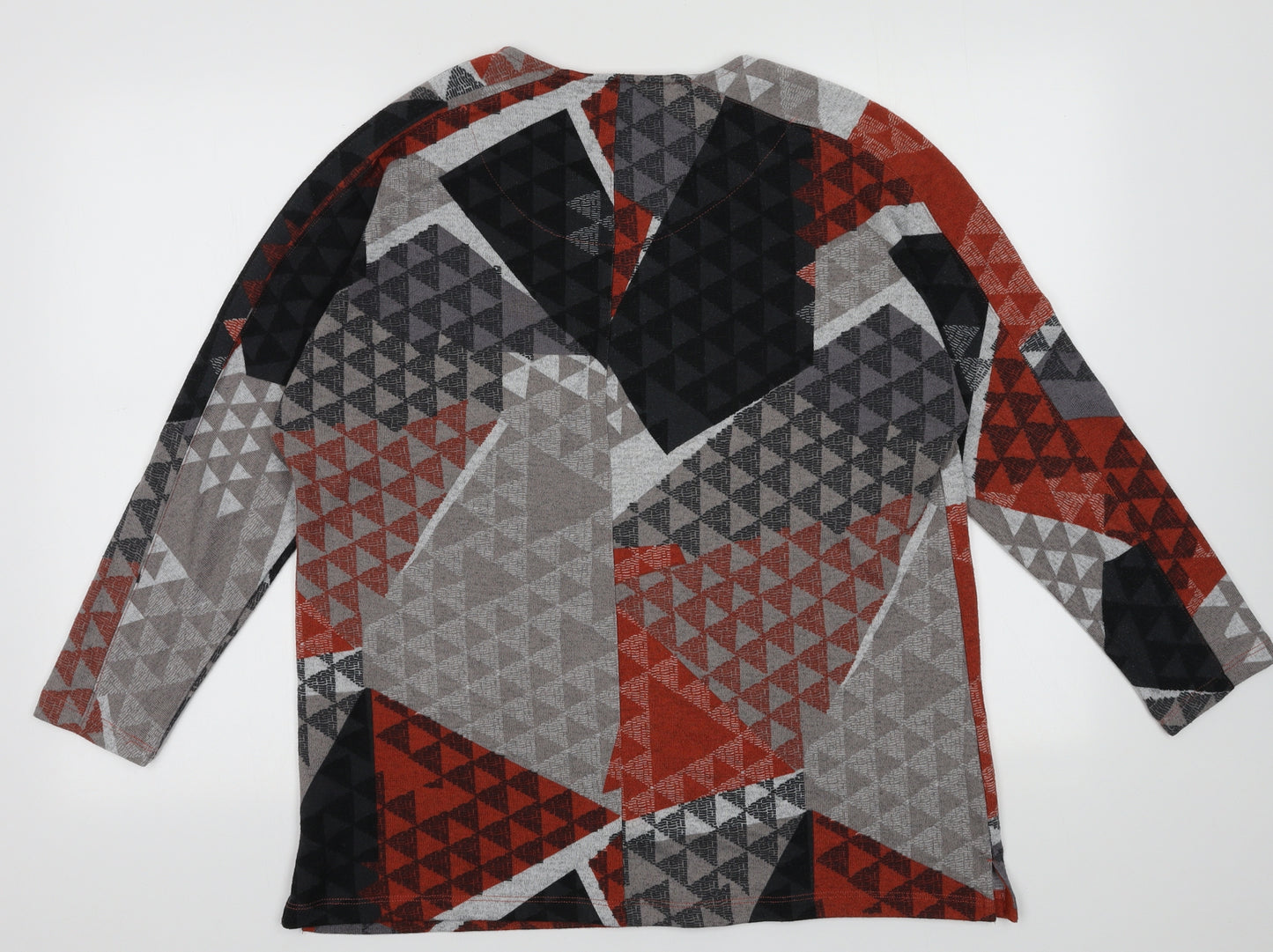 Viz a Viz Womens Multicoloured Geometric Polyester Pullover Sweatshirt Size M  Pullover