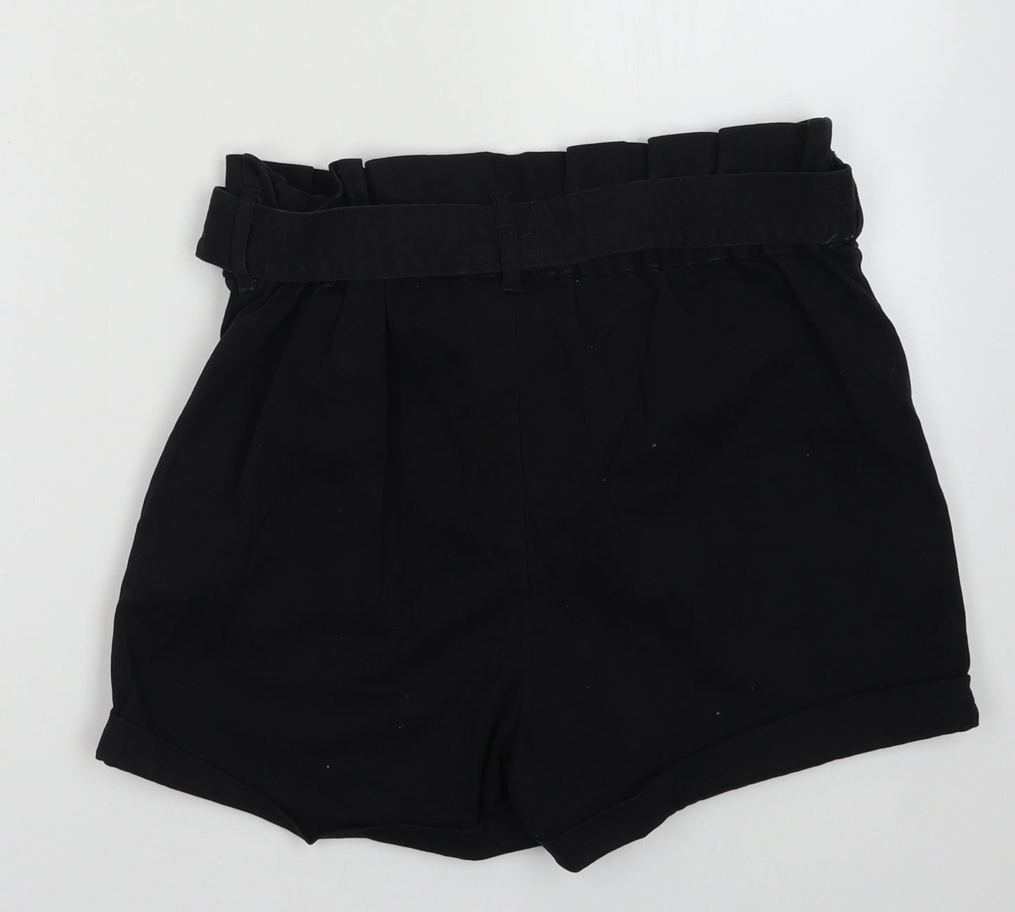 Primark Womens Black  Cotton Bermuda Shorts Size 10 L5 in Regular Button