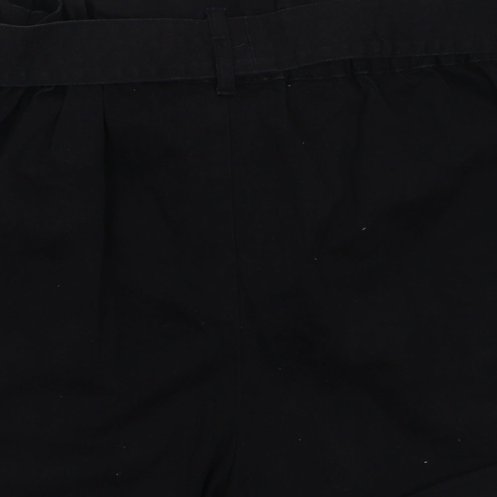 Primark Womens Black  Cotton Bermuda Shorts Size 10 L5 in Regular Button