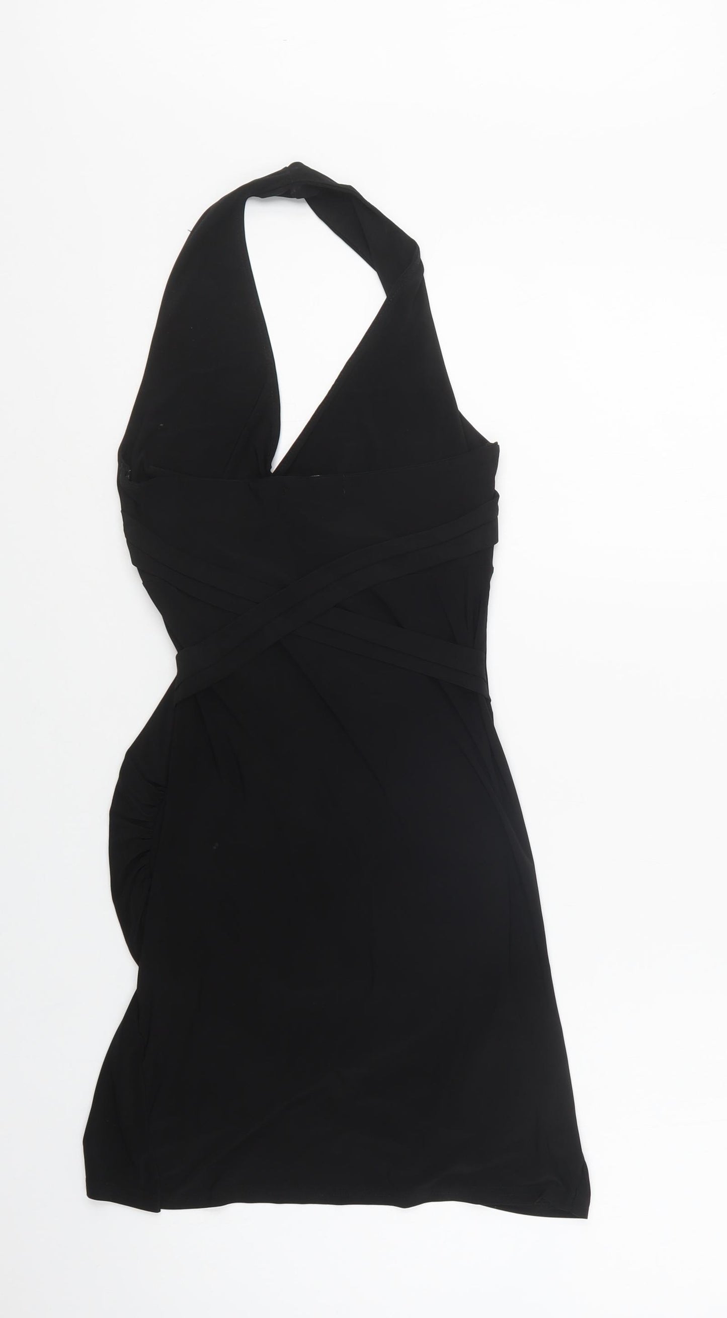 Missguided Womens Black  Polyester Bodycon  Size 10  Halter