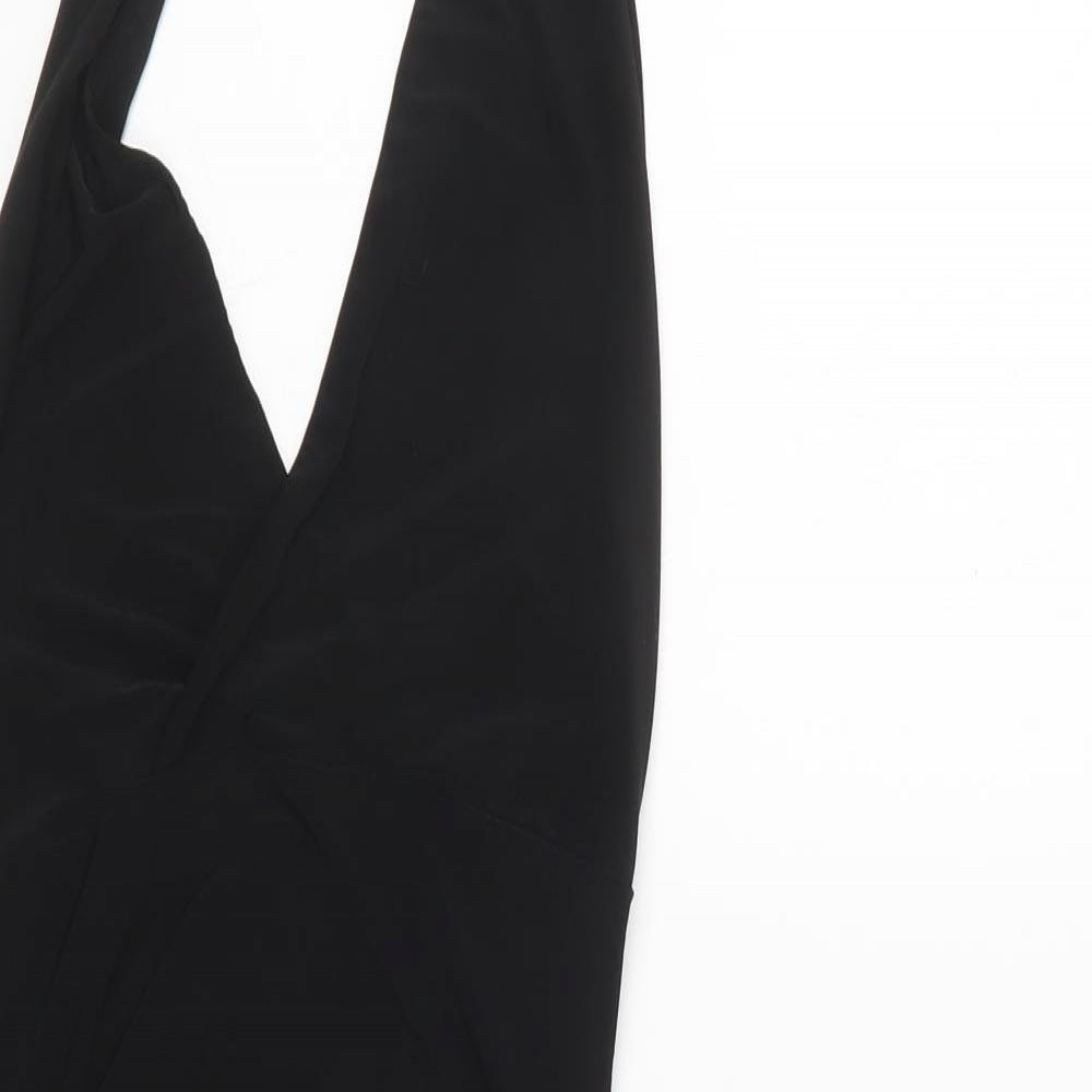 Missguided Womens Black  Polyester Bodycon  Size 10  Halter