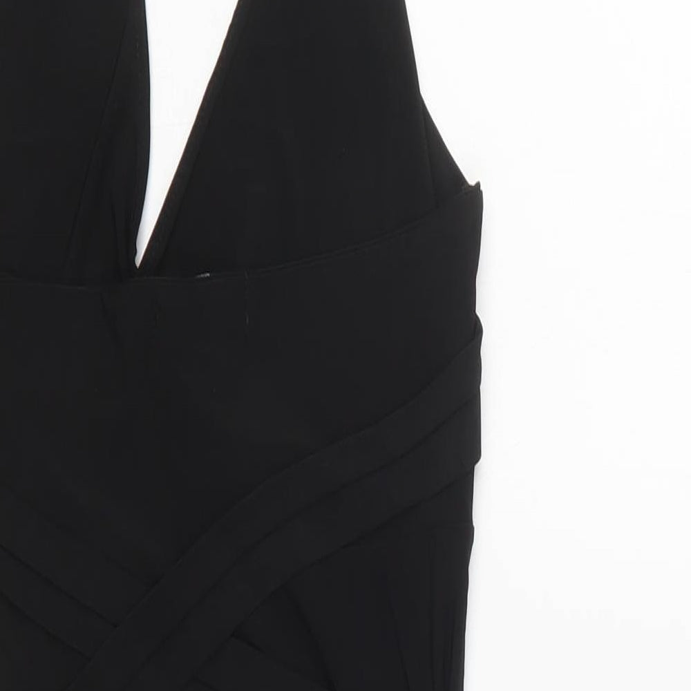 Missguided Womens Black  Polyester Bodycon  Size 10  Halter