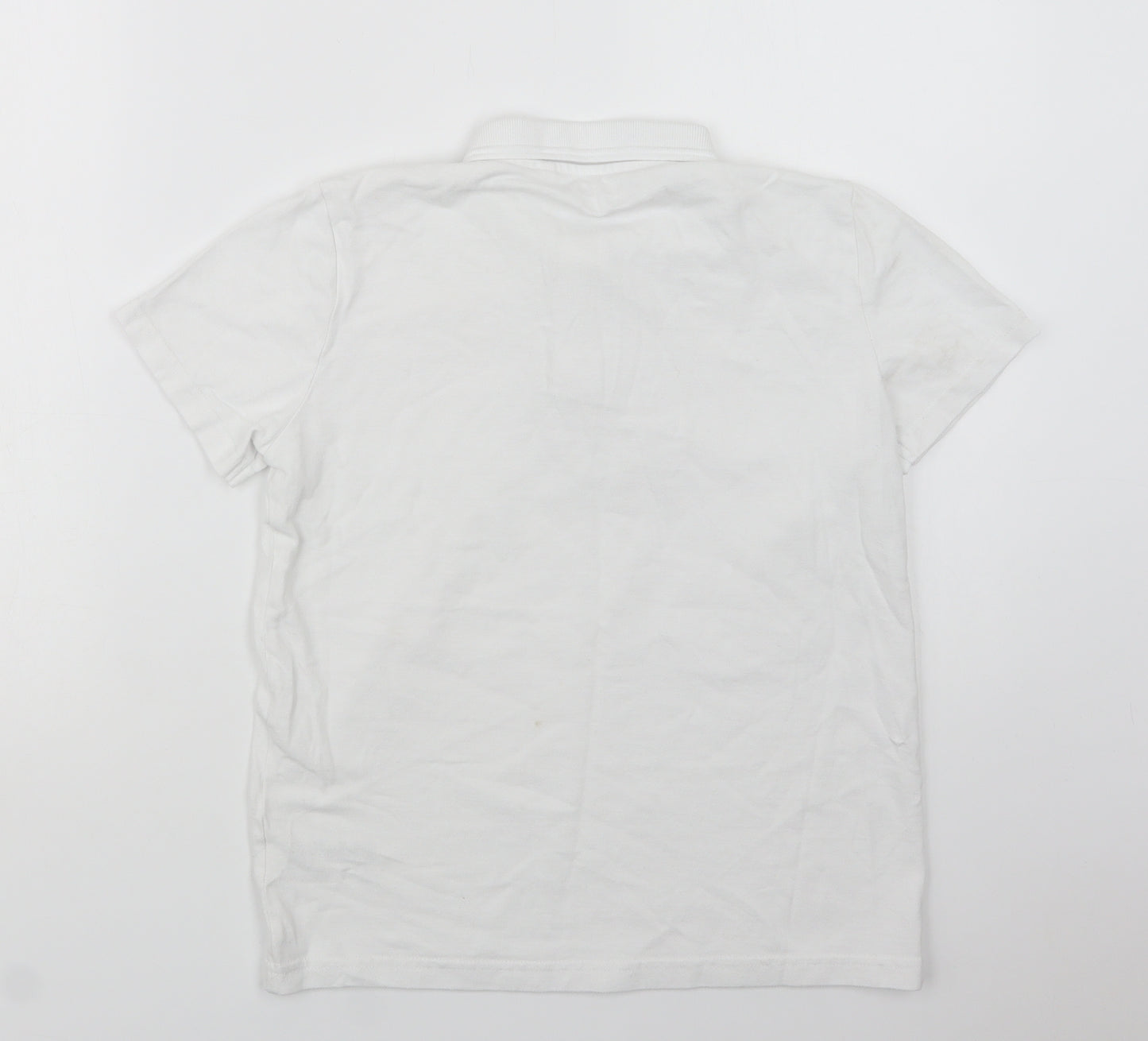 NEXT Girls White  Cotton Basic Polo Size 12 Years Collared Button - School Wear