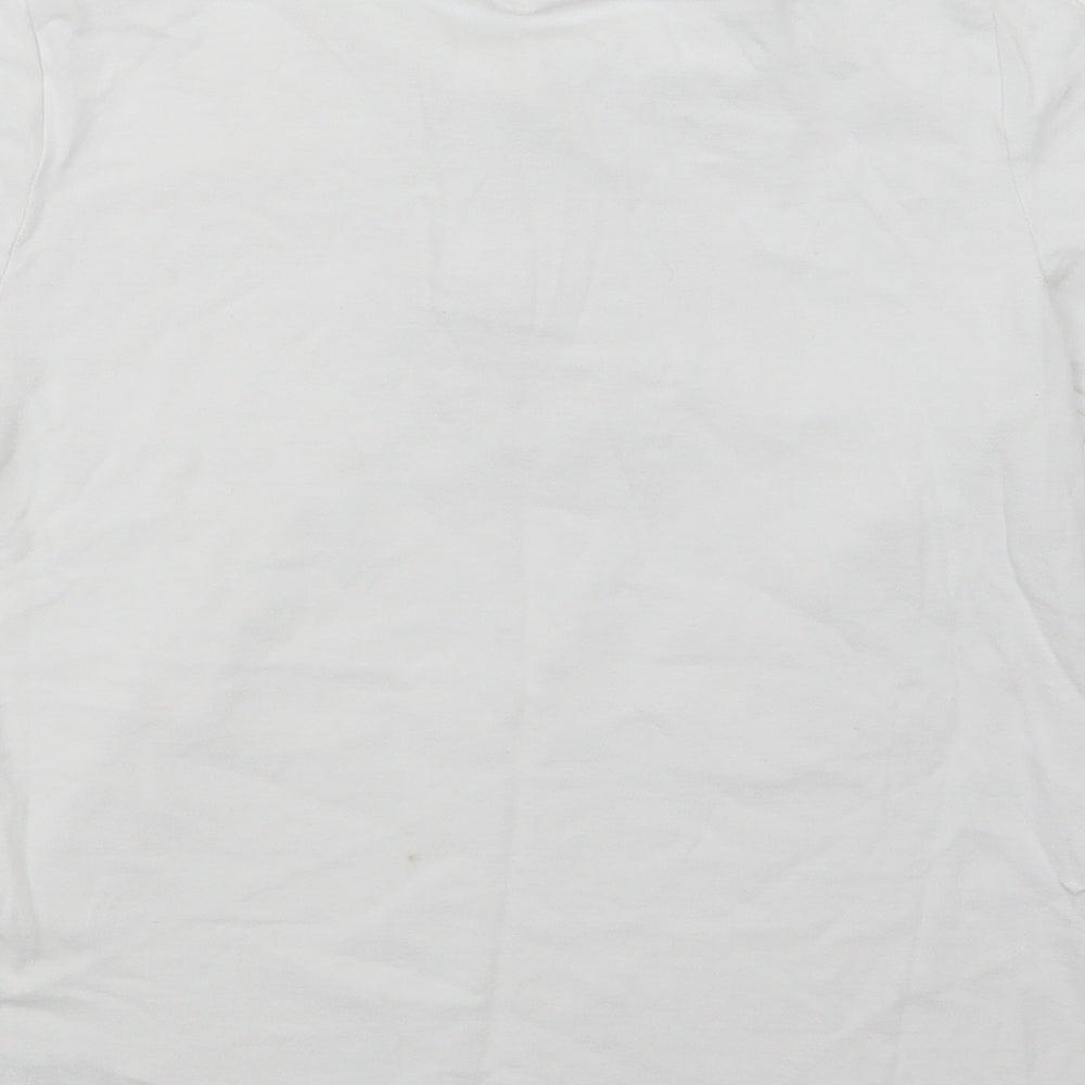 NEXT Girls White  Cotton Basic Polo Size 12 Years Collared Button - School Wear