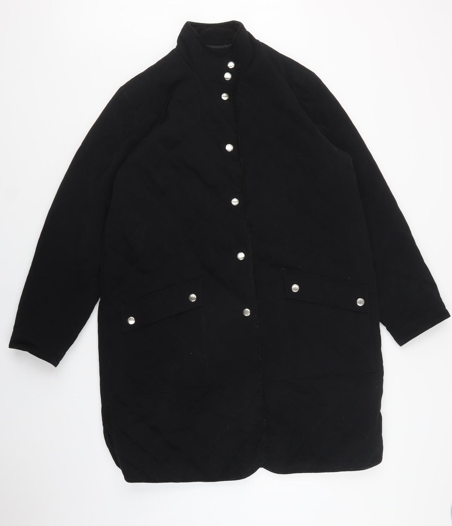 Liz Claiborne Womens Black   Quilted Jacket Size L  Snap
