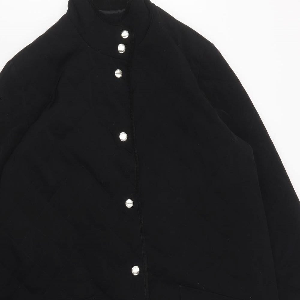 Liz Claiborne Womens Black   Quilted Jacket Size L  Snap