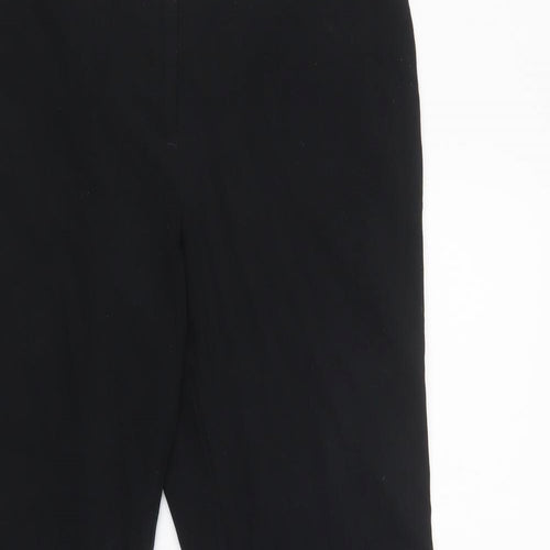 M&S Womens Black  Polyester Dress Pants Trousers Size 10 L29 in Regular Hook & Loop