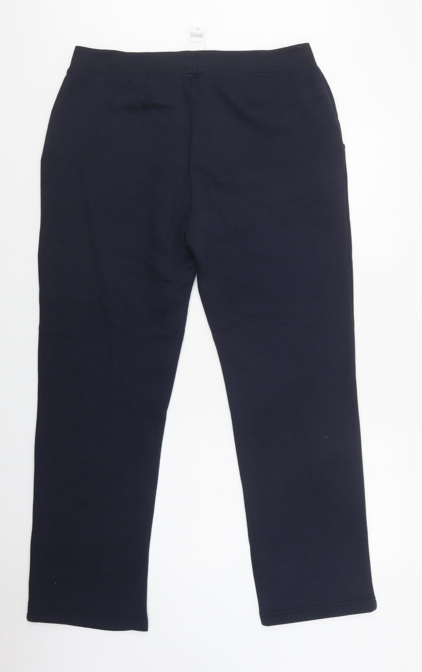 Bonmarché Womens Blue  Polyester Jogger Trousers Size 16 L31 in Regular Drawstring