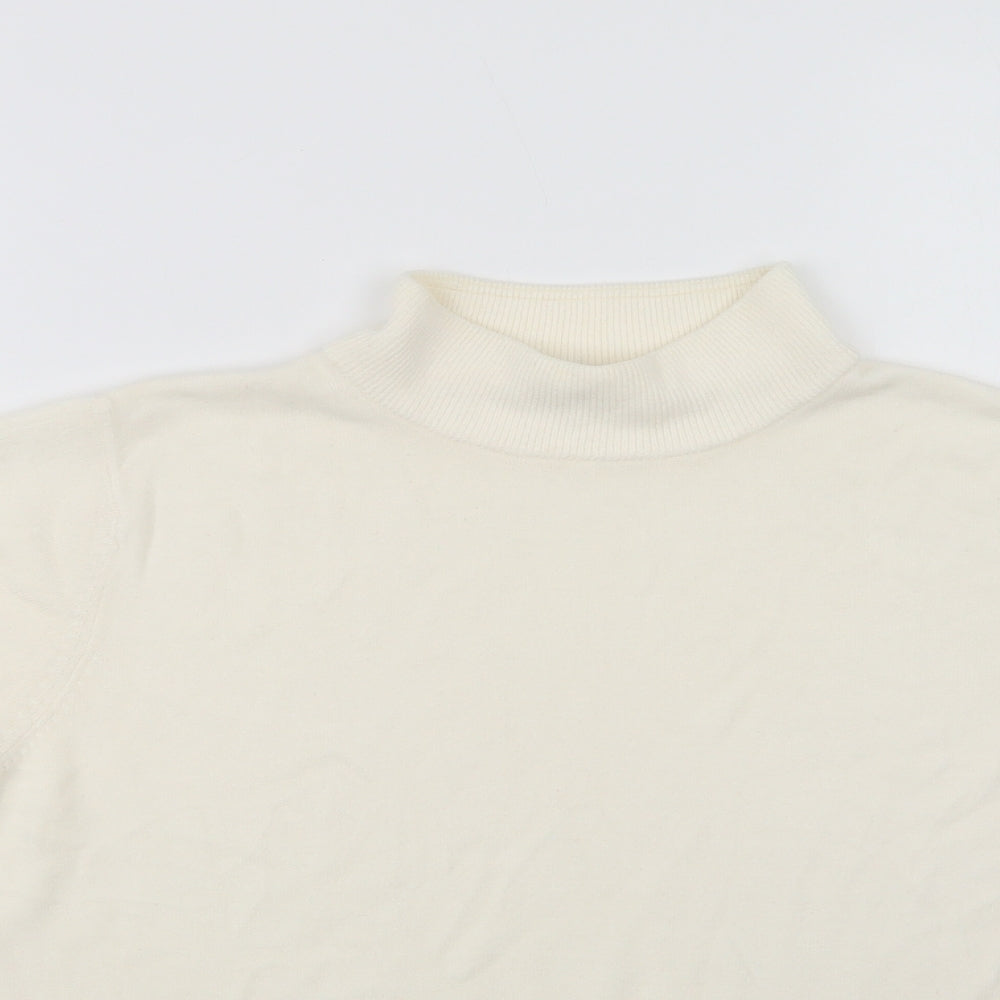 BHS Womens Ivory Mock Neck  Acrylic Pullover Jumper Size 14