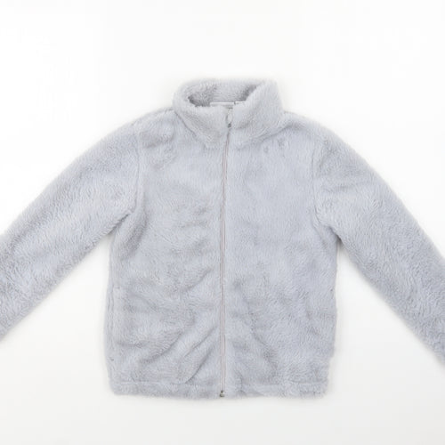 Pepperts Girls Blue   Jacket  Size 6-7 Years  Zip - Faux Fur