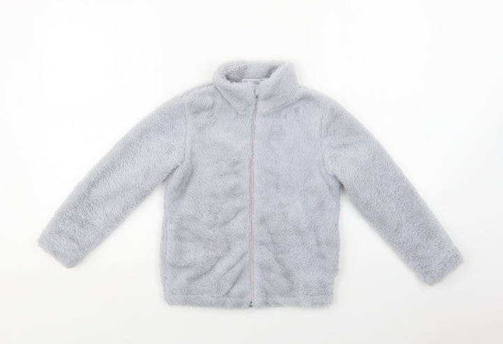 Pepperts Girls Blue   Jacket  Size 6-7 Years  Zip - Faux Fur