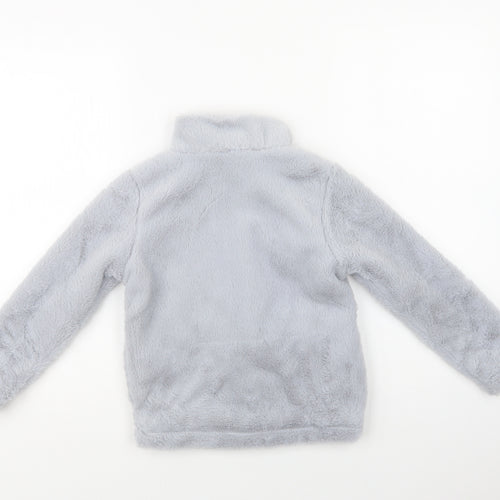 Pepperts Girls Blue   Jacket  Size 6-7 Years  Zip - Faux Fur