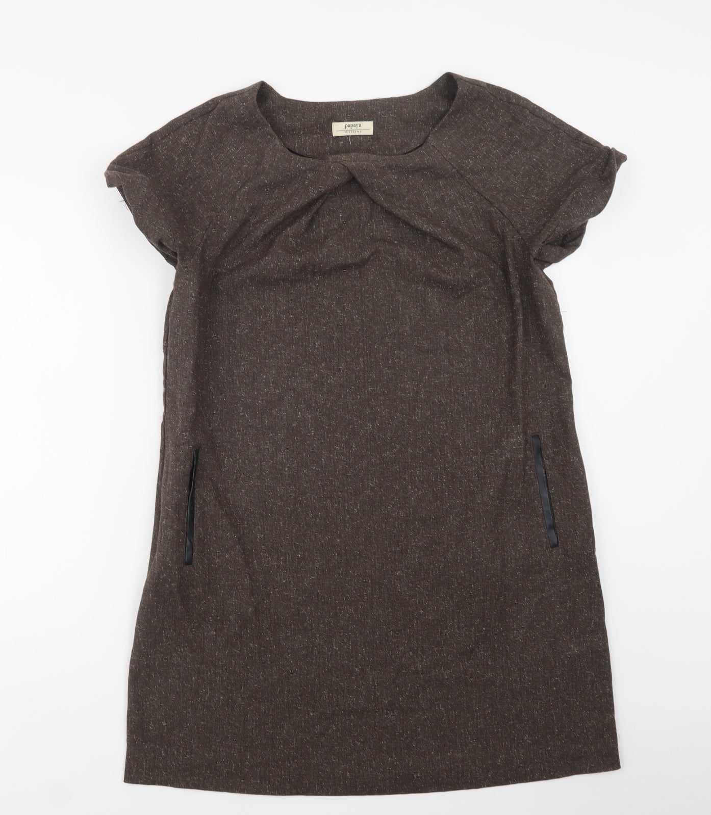 Papaya Womens Brown  Polyester Shift  Size 16  Crew Neck