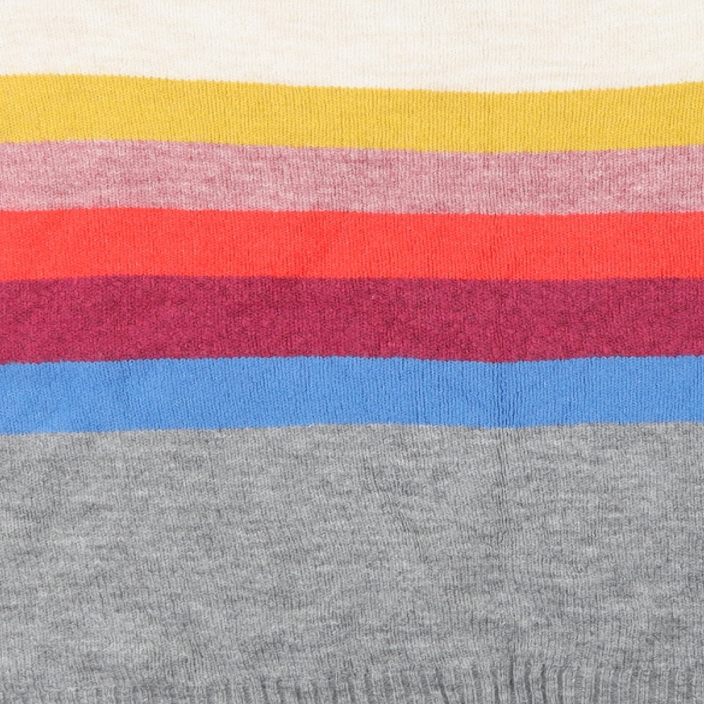 NEXT Womens Multicoloured Crew Neck Striped Polyester Pullover Jumper Size L