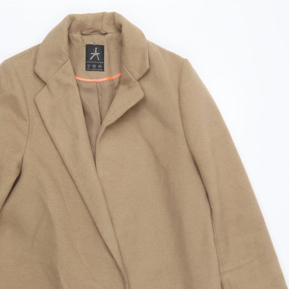 Primark Womens Beige   Overcoat Coat Size 8  Snap