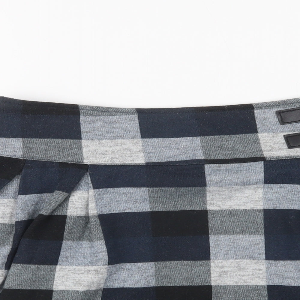Primark Womens Blue Check Polyester Mini Skirt Size 10