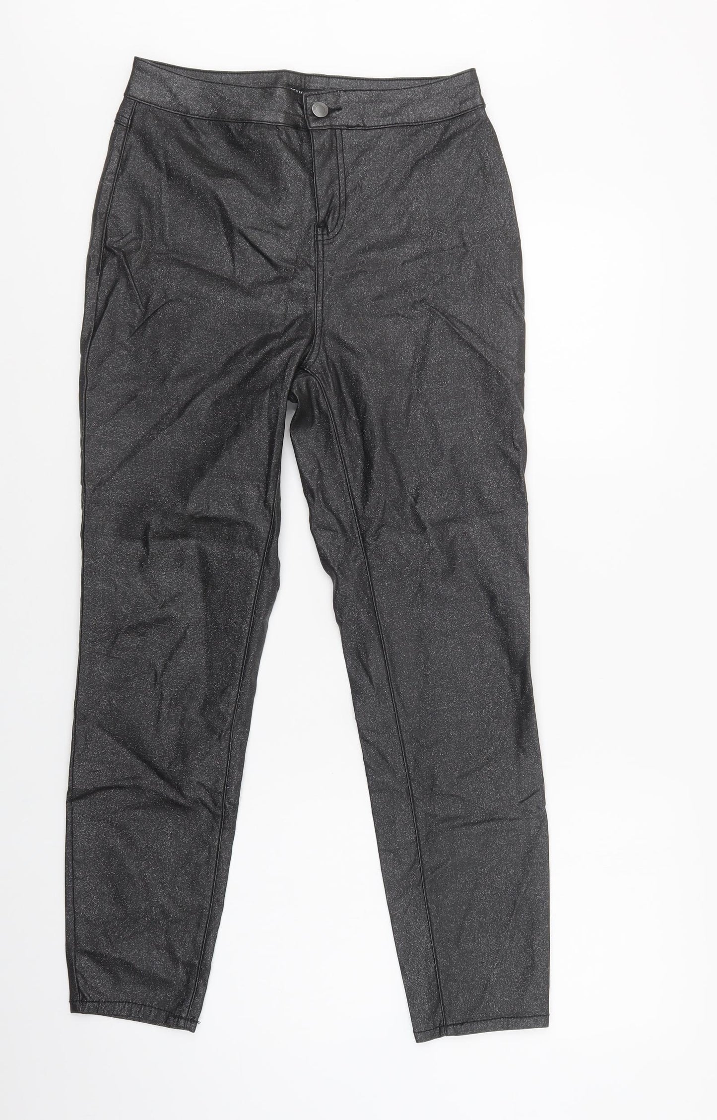 TU Womens Black  Viscose Jegging Trousers Size 12 L29 in Regular Button - Coated