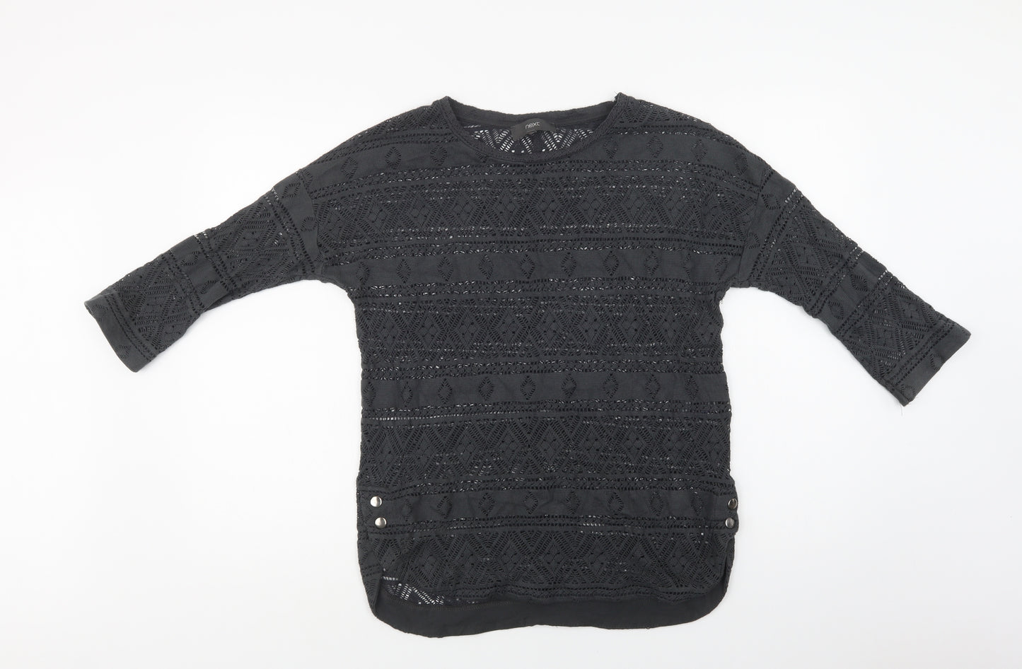 NEXT Womens Grey Crew Neck  Cotton Pullover Jumper Size 10