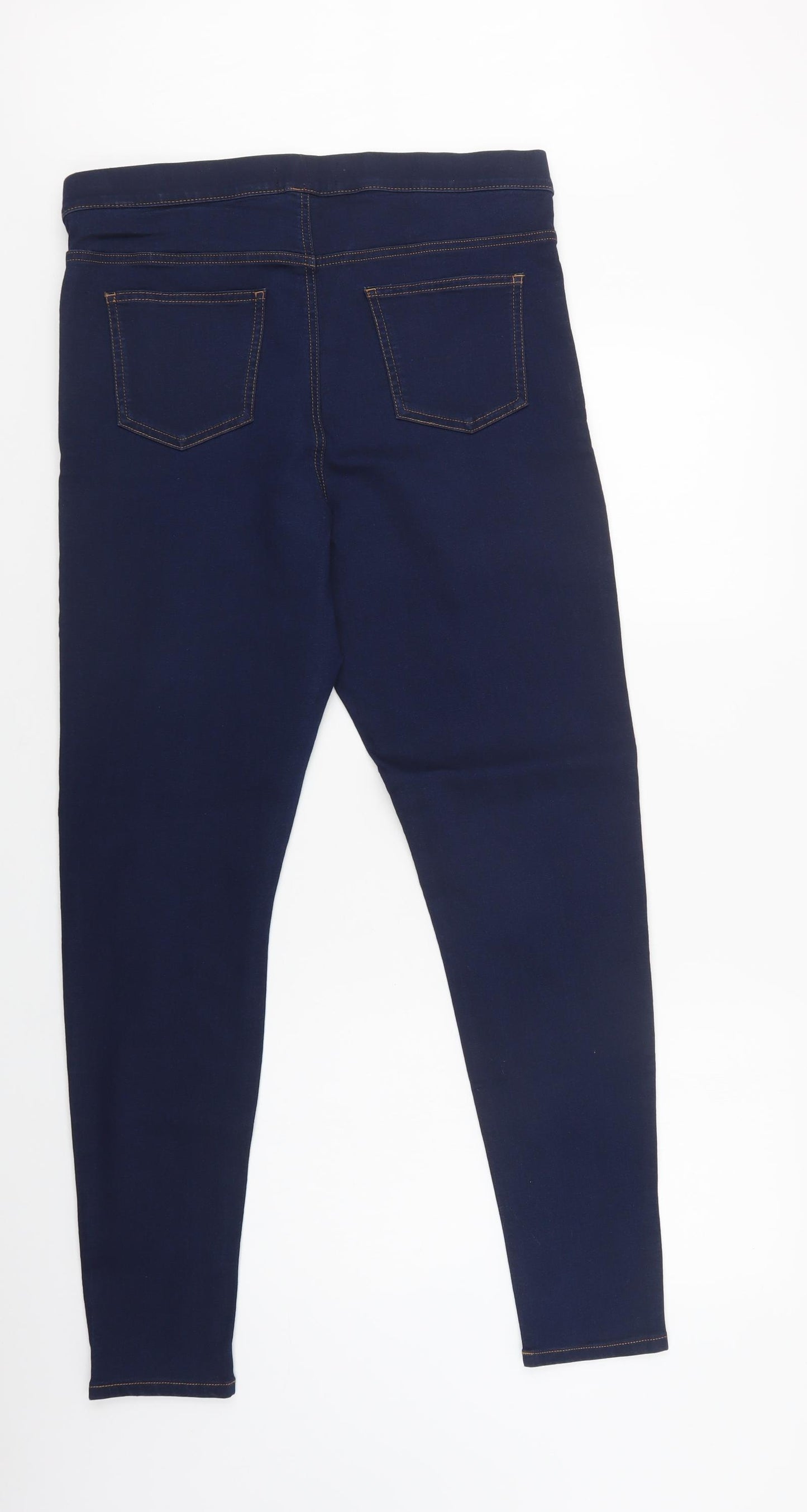 M&S Womens Blue  Cotton Jegging Jeans Size 16 L32 in Regular