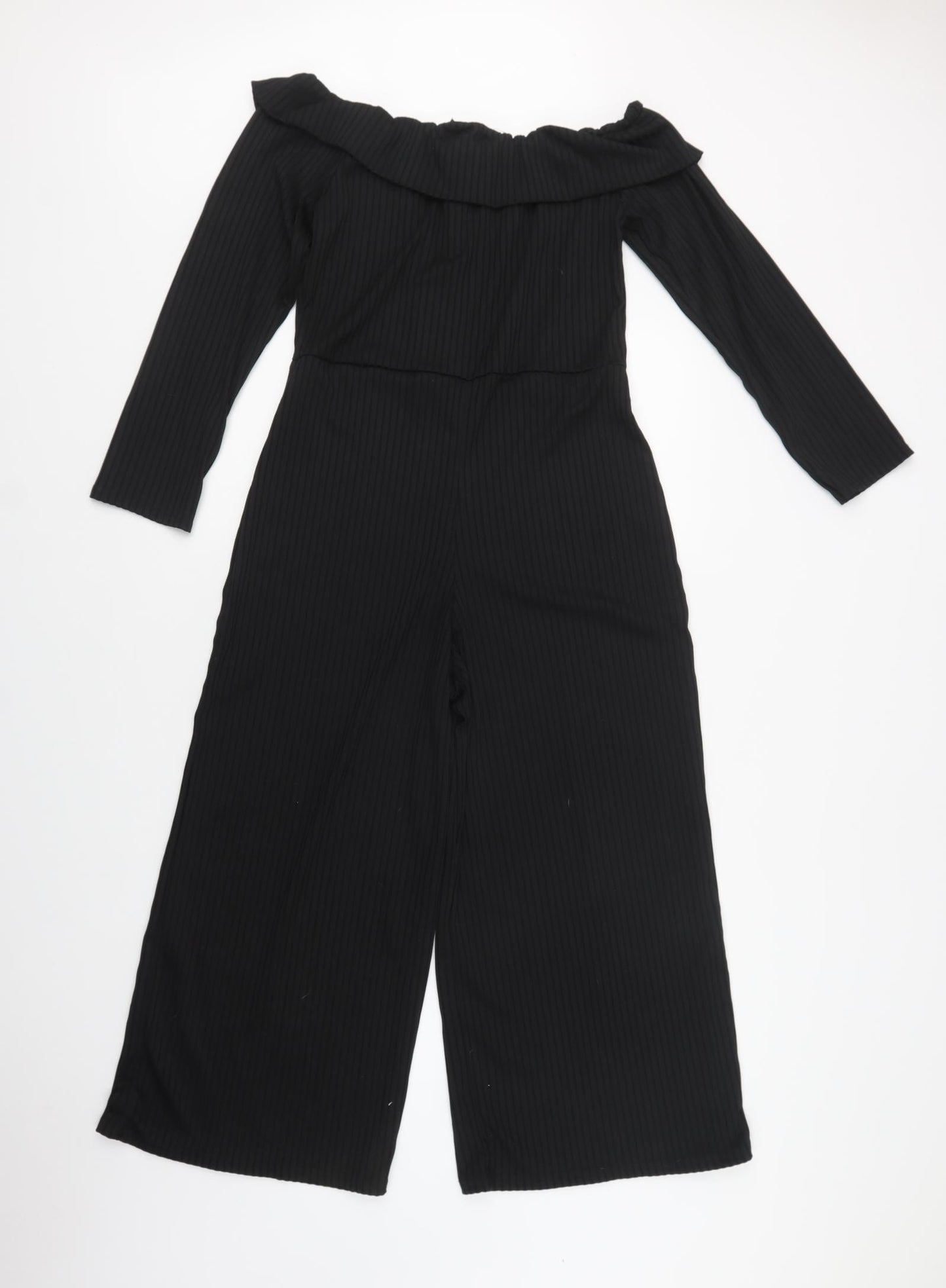 Boohoo Womens Black  Polyester Jumpsuit One-Piece Size 18 L24 in