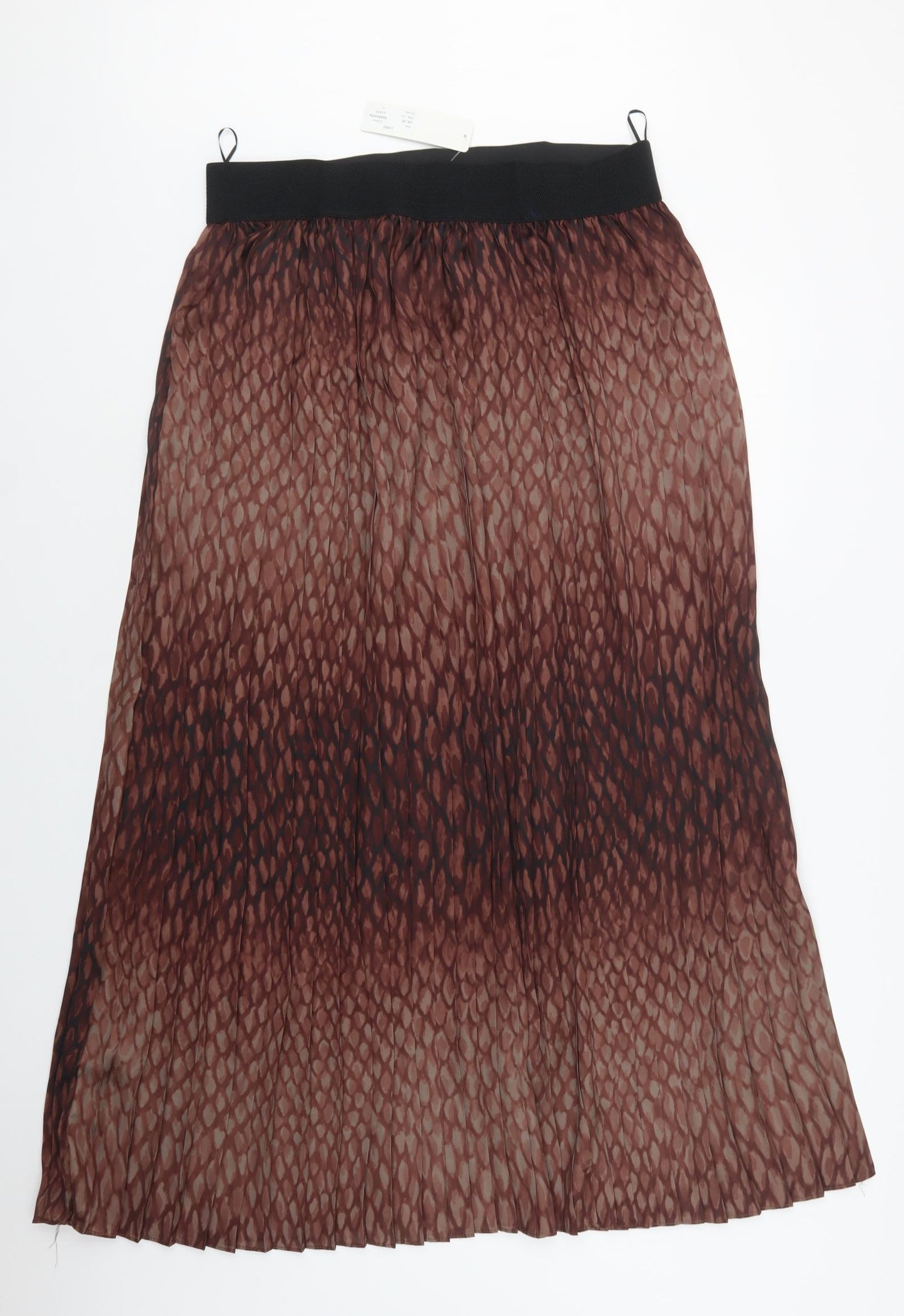 ELVI Womens Brown Animal Print Polyester Maxi Skirt Size 18