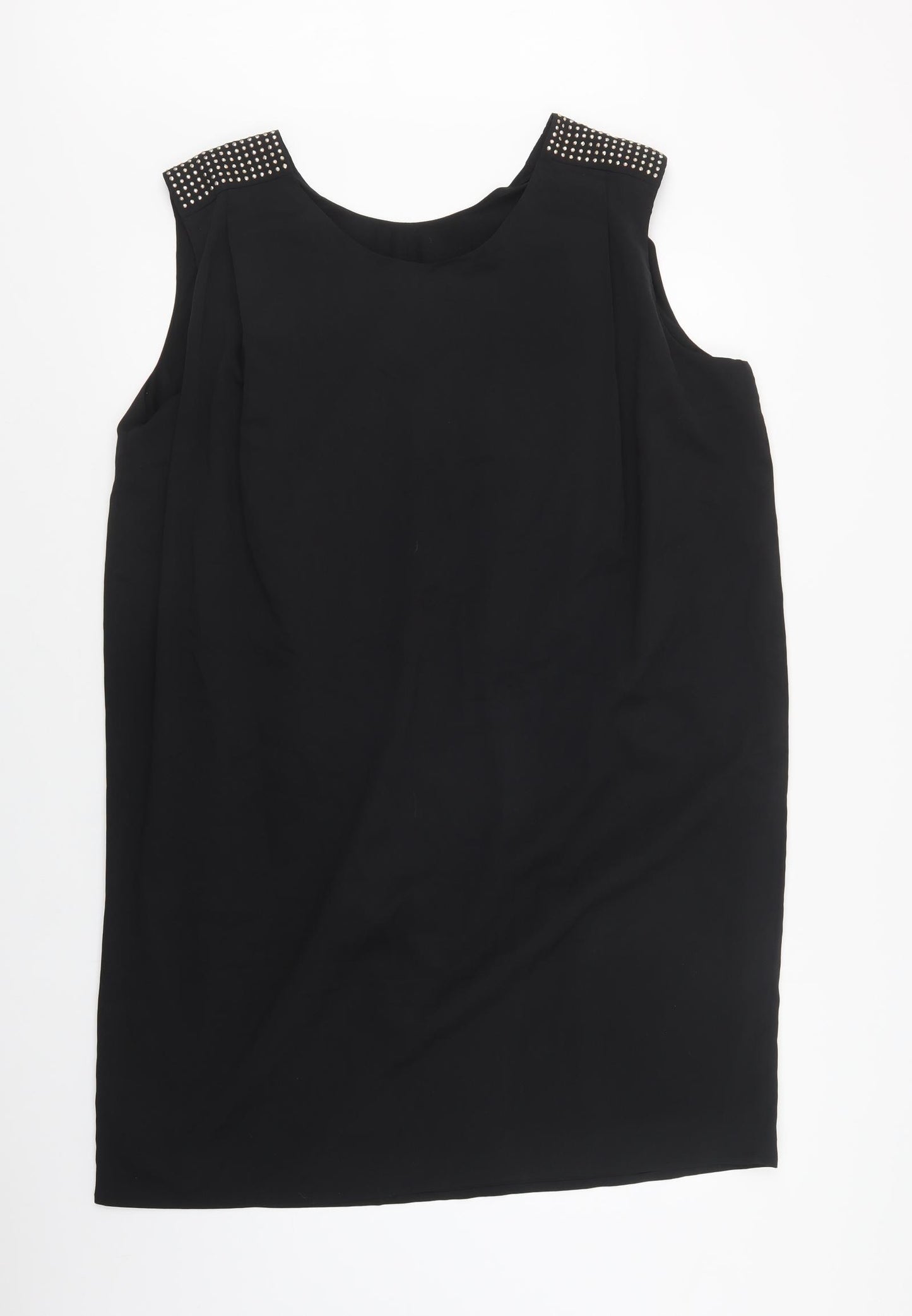 TU Womens Black  Polyester Shift  Size 18  Round Neck