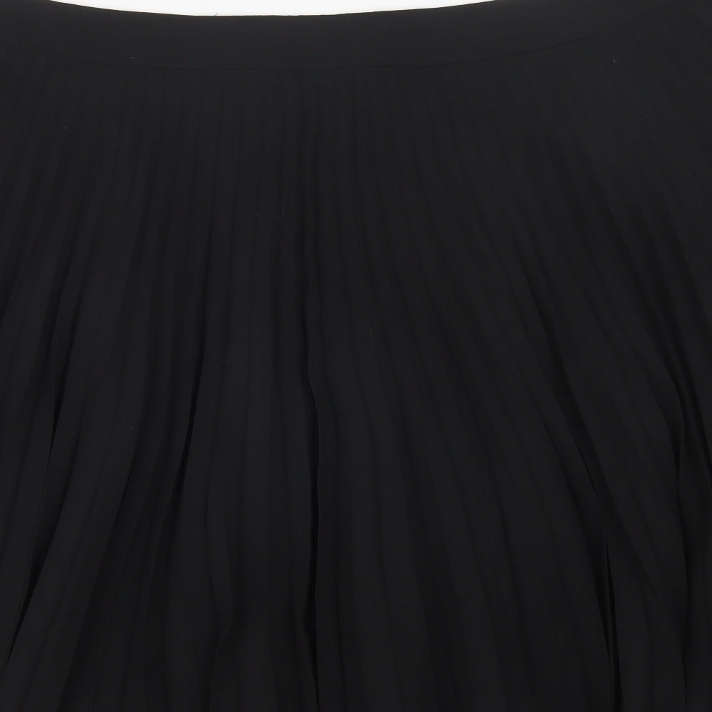 Alexon Womens Black  Polyester Pleated Skirt Size 18   Zip