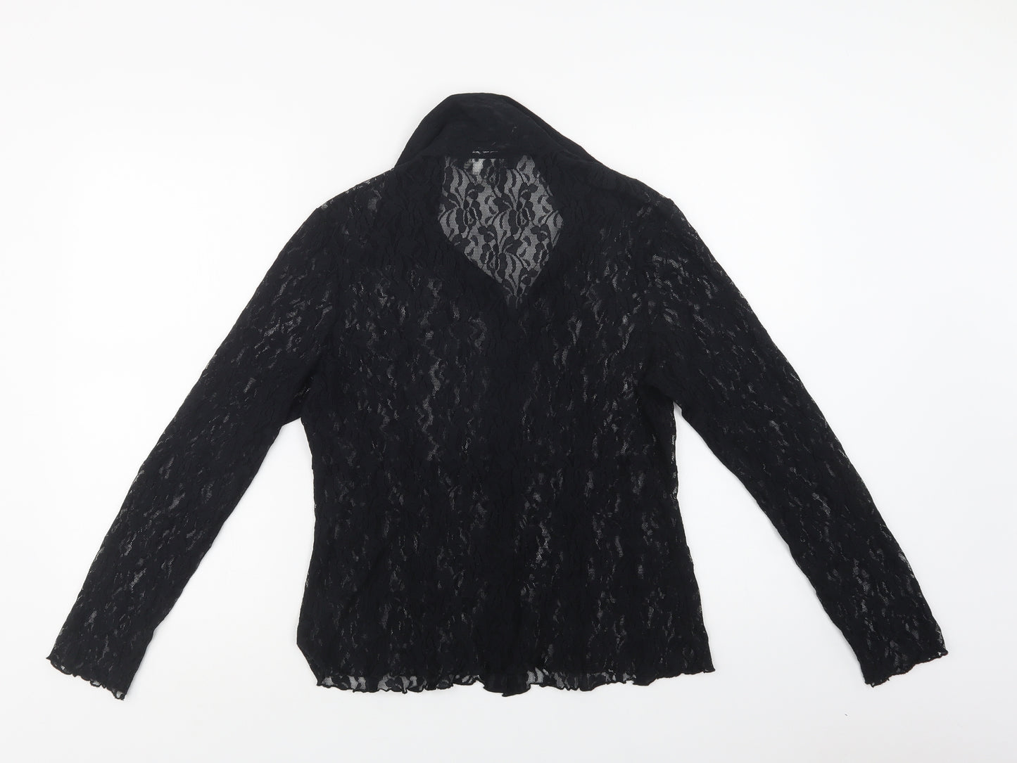 Authentic Clothing Company Womens Black  Nylon Basic Button-Up Size 16 Collared