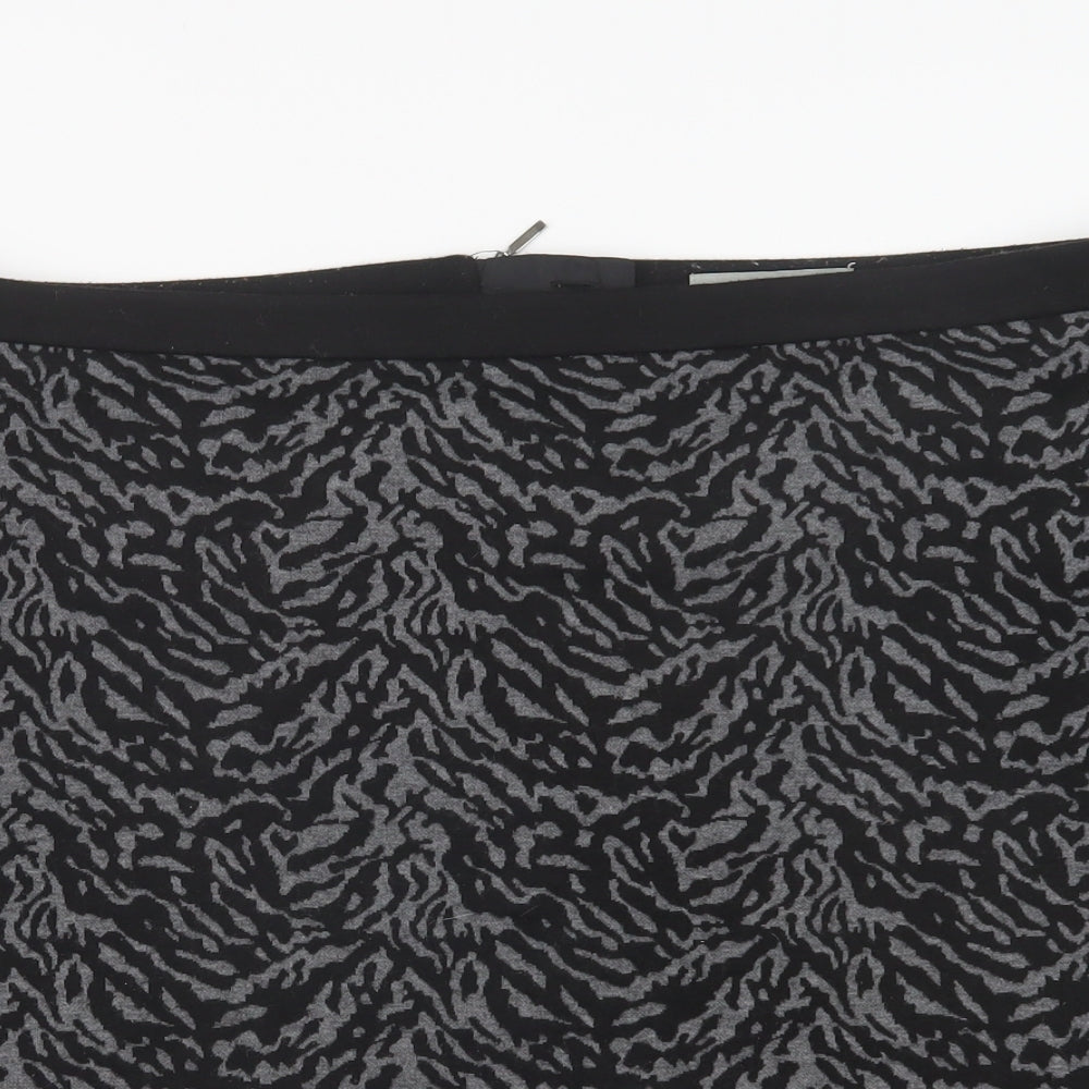 Wallis Womens Grey Animal Print Polyester Straight & Pencil Skirt Size 18   Zip