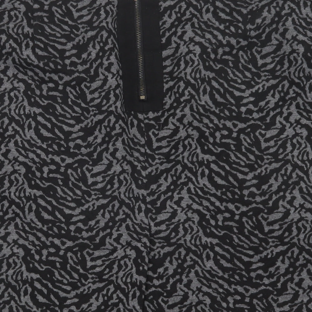 Wallis Womens Grey Animal Print Polyester Straight & Pencil Skirt Size 18   Zip