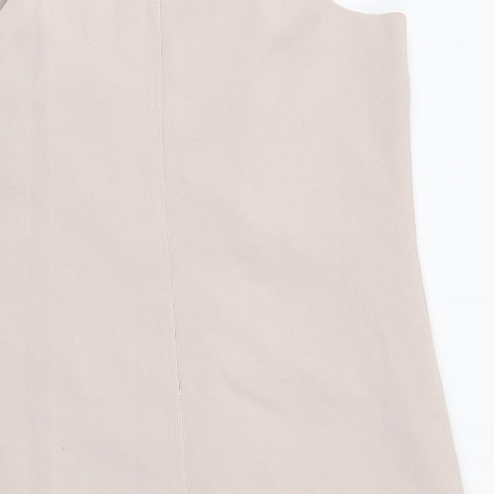 New Look Womens Beige  Polyacrylate Fibre Shirt Dress  Size 18  Round Neck Zip