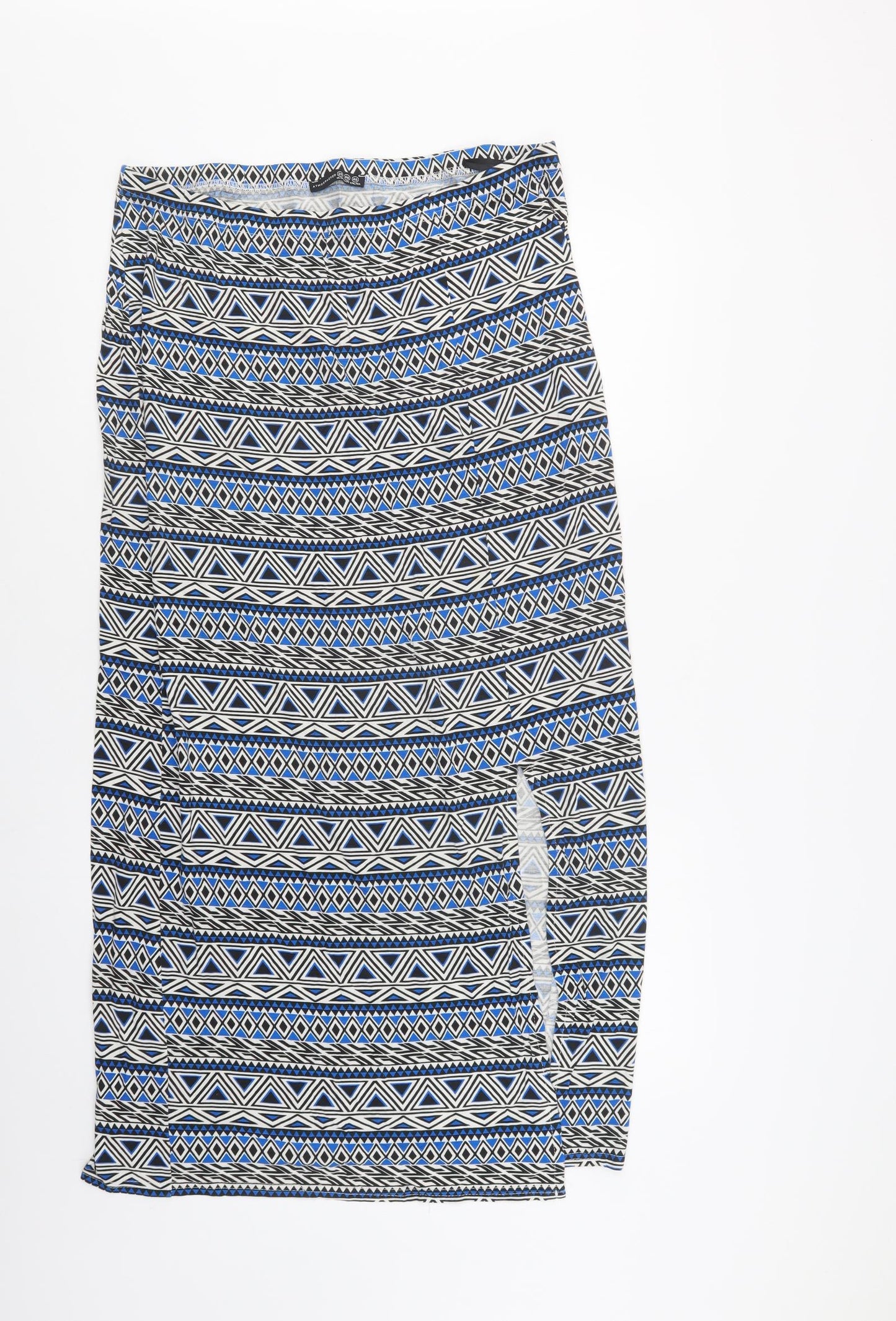 Primark Womens Blue Geometric Viscose Maxi Skirt Size 20