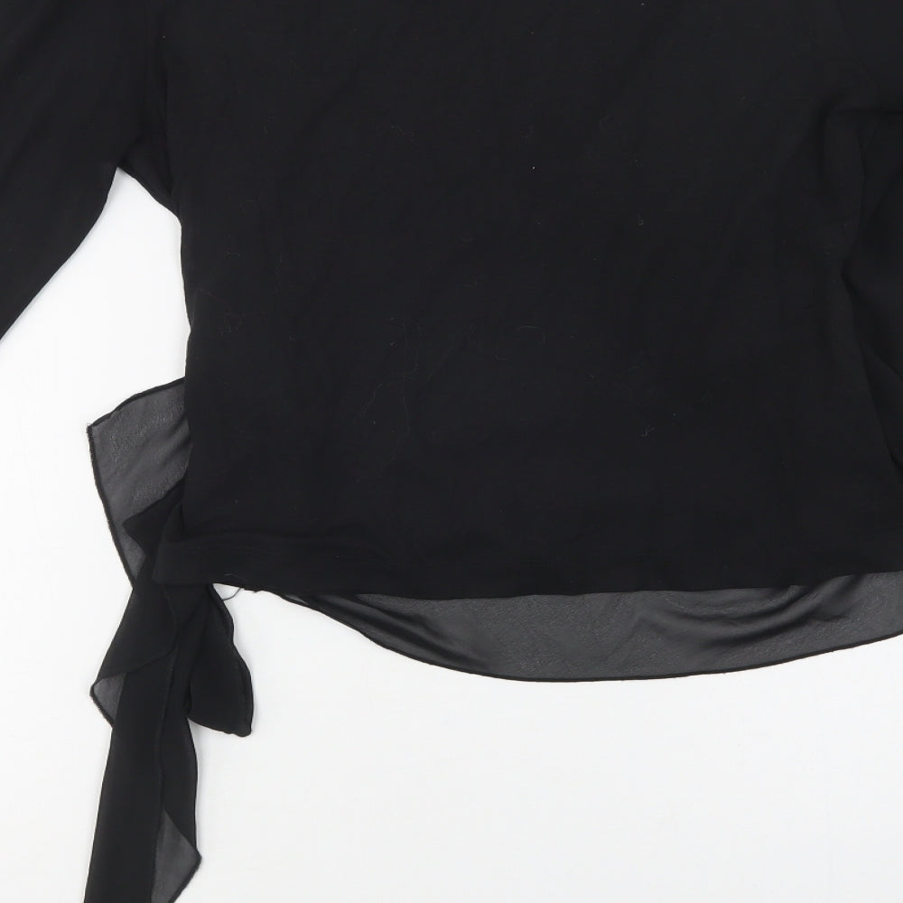 Zona Womens Black  Viscose Basic Blouse Size 18 V-Neck