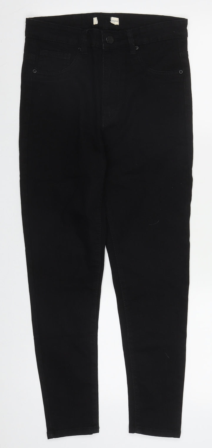 Preworn Womens Black  Cotton Jegging Jeans Size 29 in L25 in Regular Button